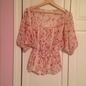 Sweet floral chiffon top